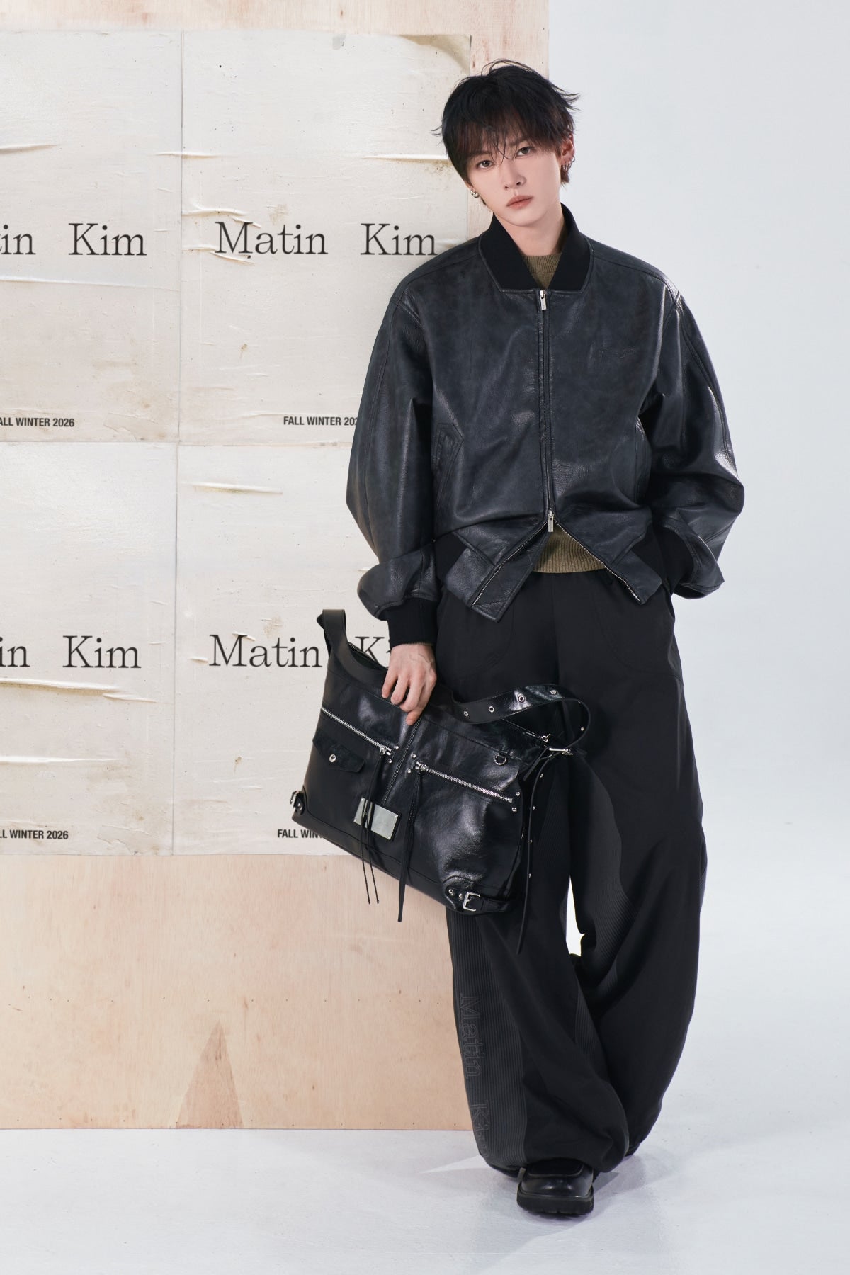 Matin Kim - Waffle Color Block Track Pants (Black) product image 1 | TRAB K-Fashion Australia