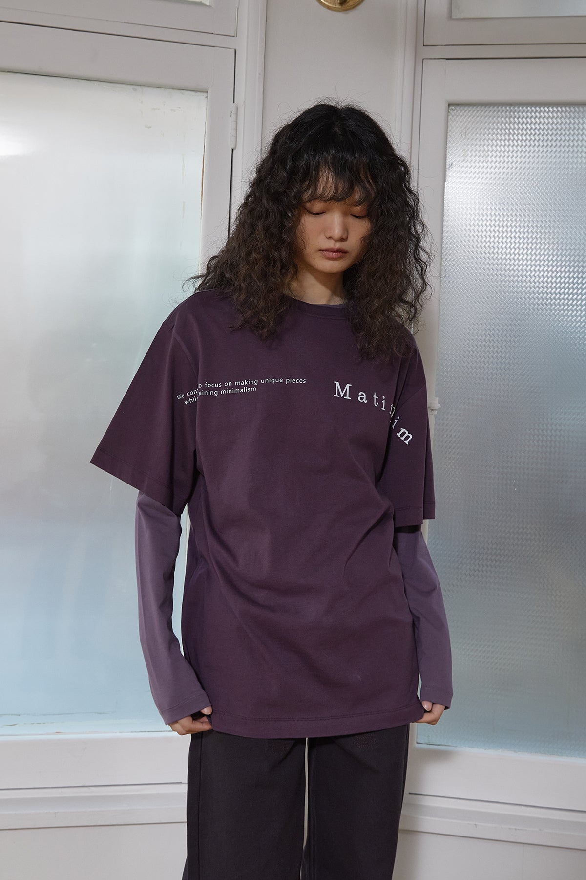 Matin Kim - Half Text Logo Top (Purple) product image 13 | TRAB K-Fashion Australia
