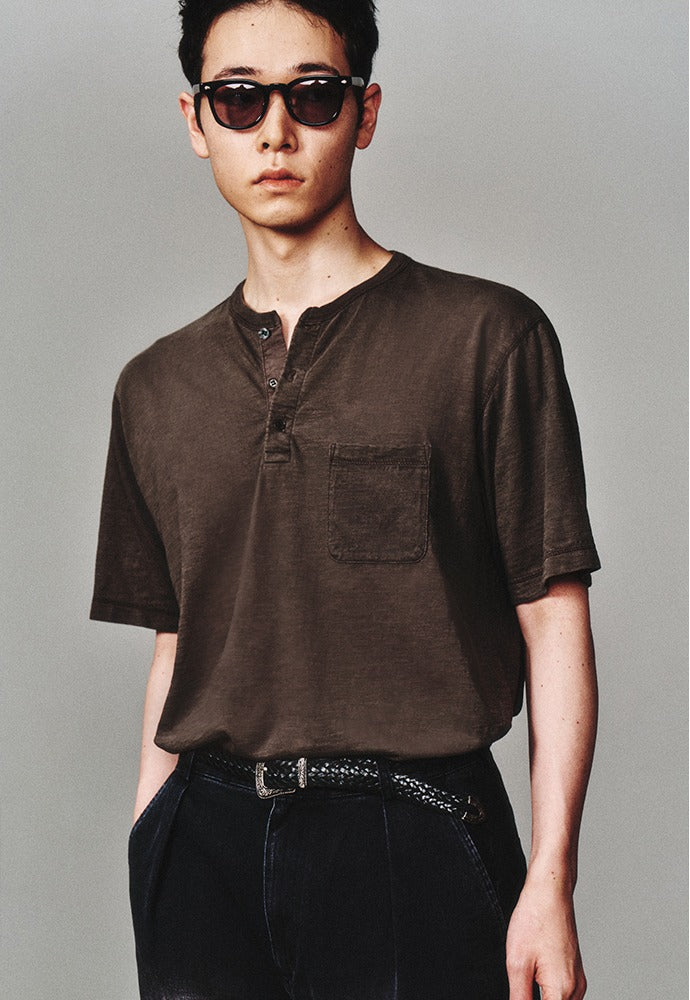 Art if acts - Henley S/S Tee (Faded Charcoal) product image 1 | TRAB K-Fashion Australia