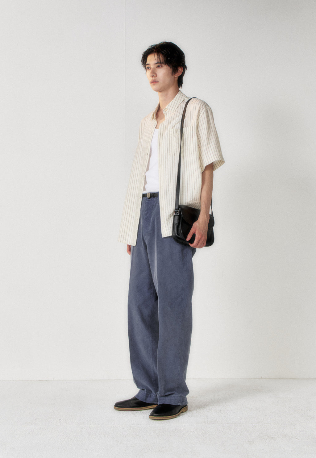 Art if acts - Wrinkle Rayon Half Shirt (Cream/Charcoal) product image 4 | TRAB K-Fashion Australia