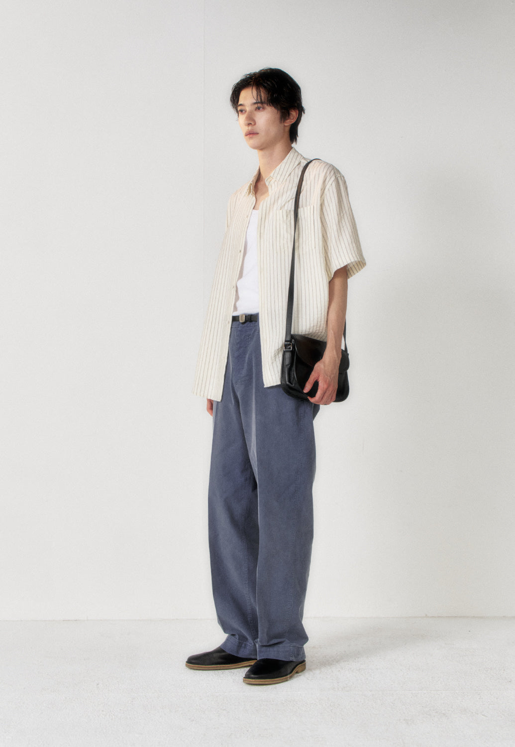 Art if acts - Wrinkle Rayon Half Shirt (Cream/Charcoal) product image 4 | TRAB K-Fashion Australia