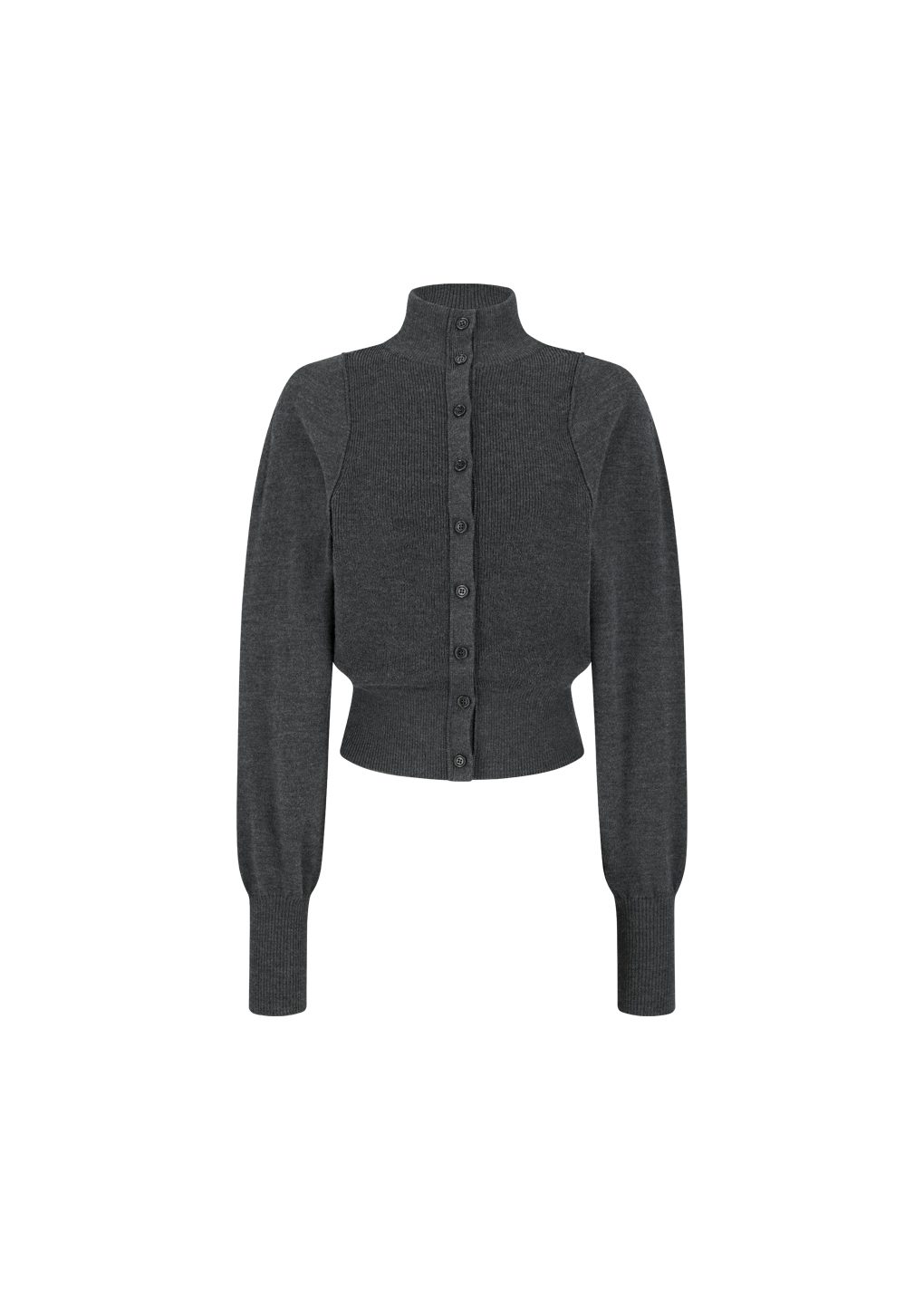 Amomento - Blocking button up cardigan (Charcoal) product image 2 | TRAB K-Fashion Australia