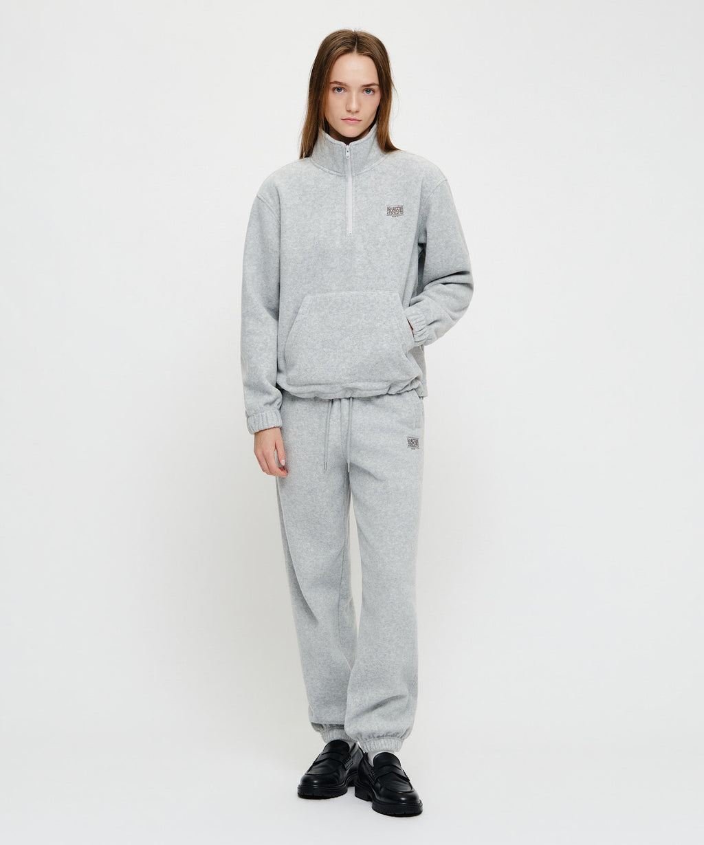Marithe & Francois Girbaud - Classic Logo Fleece Joggers (Heather Gray) product image 2 | TRAB K-Fashion Australia