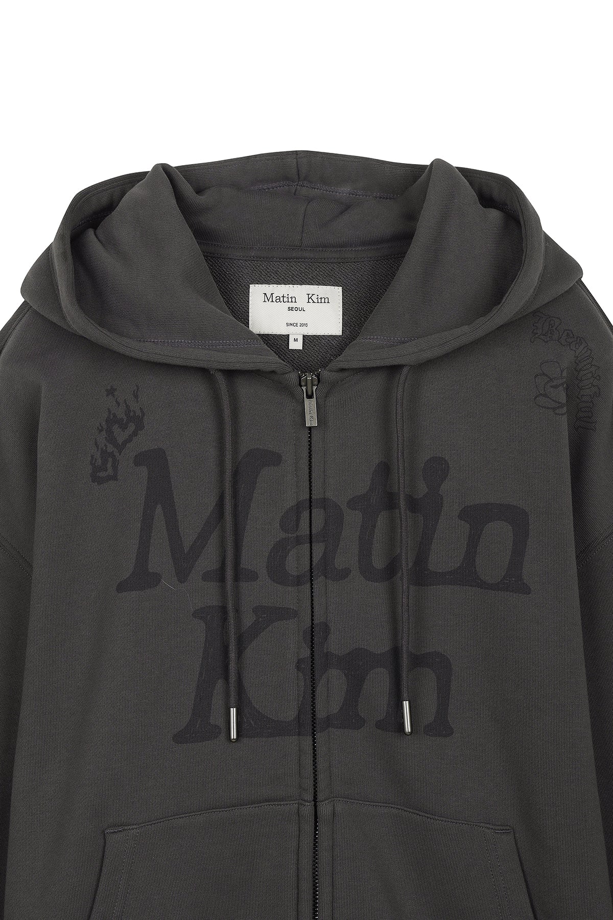 Matin Kim - Graffiti Artwork Hoody Zip Up (Charcoal) product image 3 | TRAB K-Fashion Australia