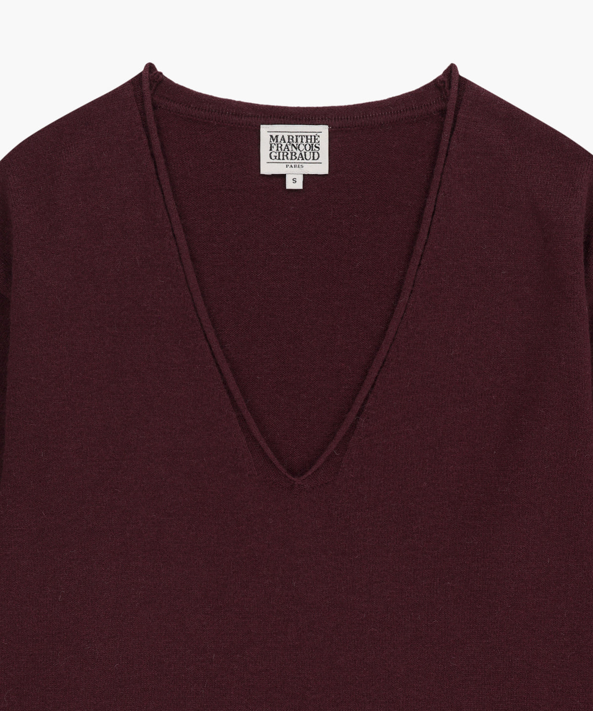 Marithe & Francois Girbaud - Deep V-neck Oversized Knit (Burgundy) product image 3 | TRAB K-Fashion Australia