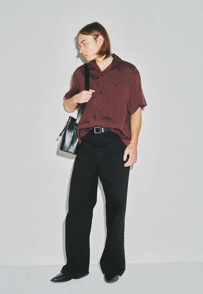 Tonywack - Cozy Linen Viscose Cuban-Collar Shirt (Penny Brown) product image 2 | TRAB K-Fashion Australia