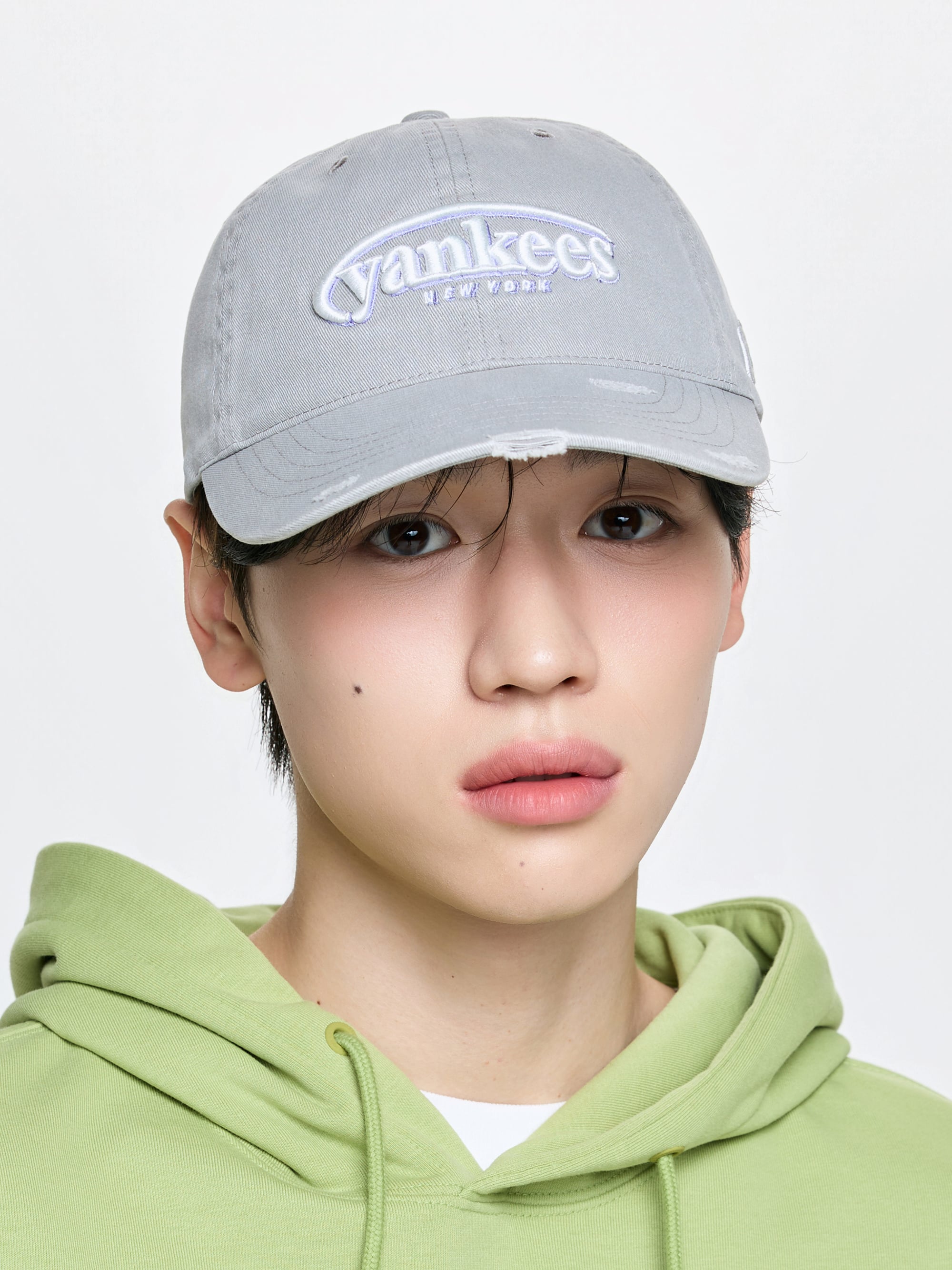 MLB Korea - MLB Vintage Damage Curve Logo Unstructured Ball Cap New York Yankees (Gray) product image 4 | TRAB K-Fashion Australia