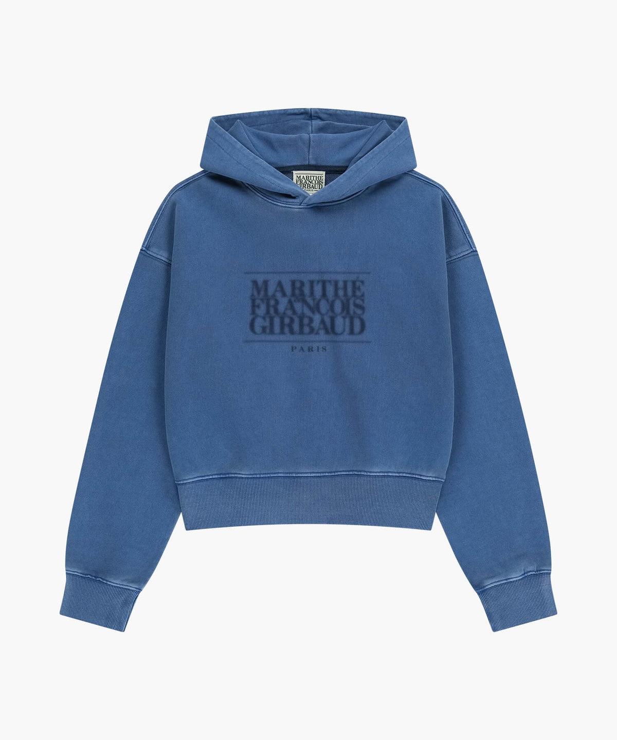 Marithe & Francois Girbaud - Shadow Classic Logo Dyeing Crop Hoodie (Blue) product image 5 | TRAB K-Fashion Australia