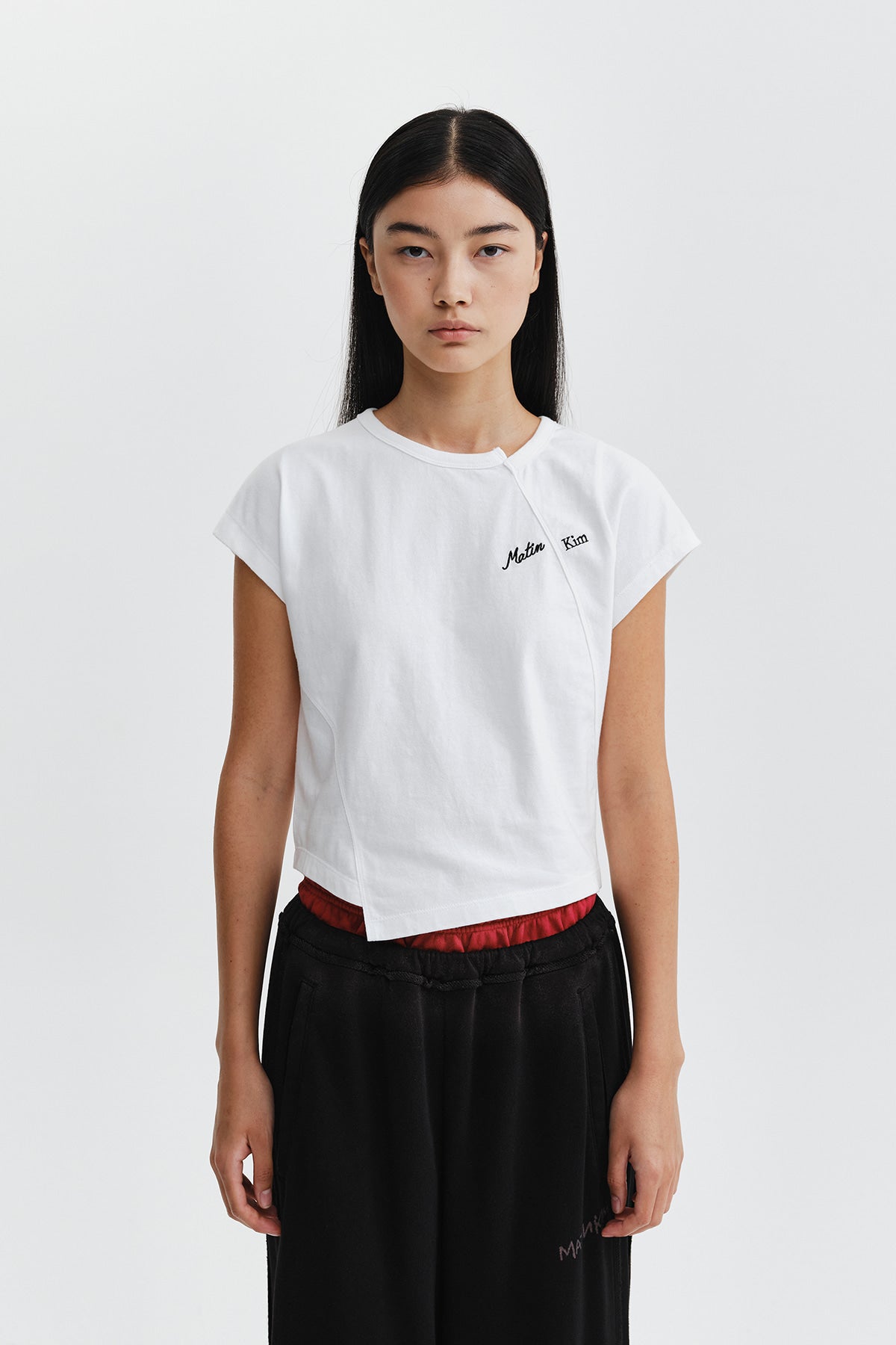 Matin Kim - Curved Cut Slim Top (Ivory) product image 12 | TRAB K-Fashion Australia
