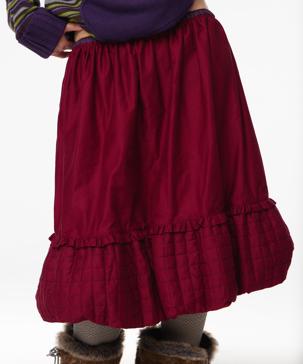 Coyseio - Quilted Shirring Balloon Skirt (Burgundy) product image 7 | TRAB K-Fashion Australia