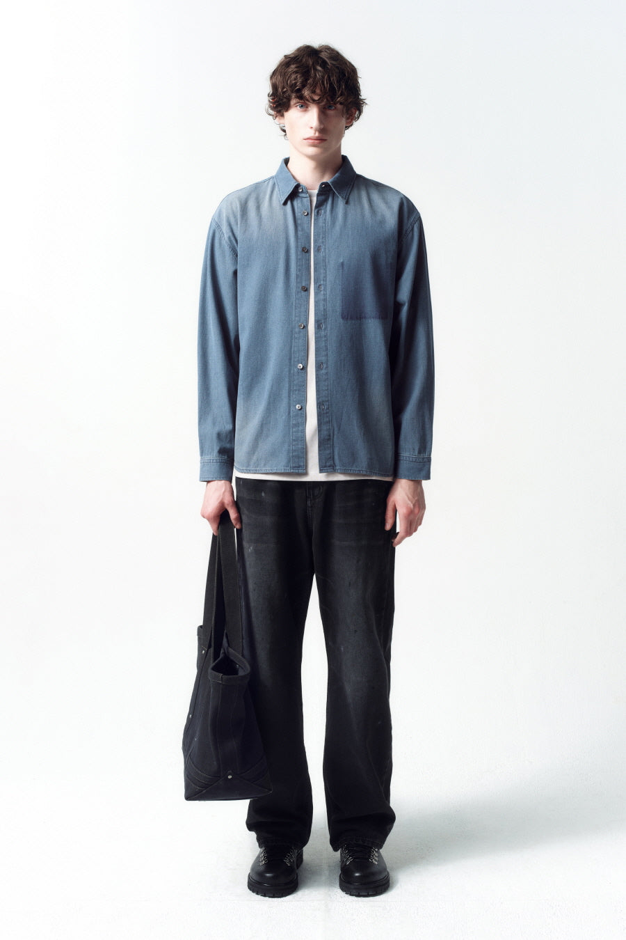 Insilence - Dirty Paint Denim Pants (Washed Black) product image 5 | TRAB K-Fashion Australia