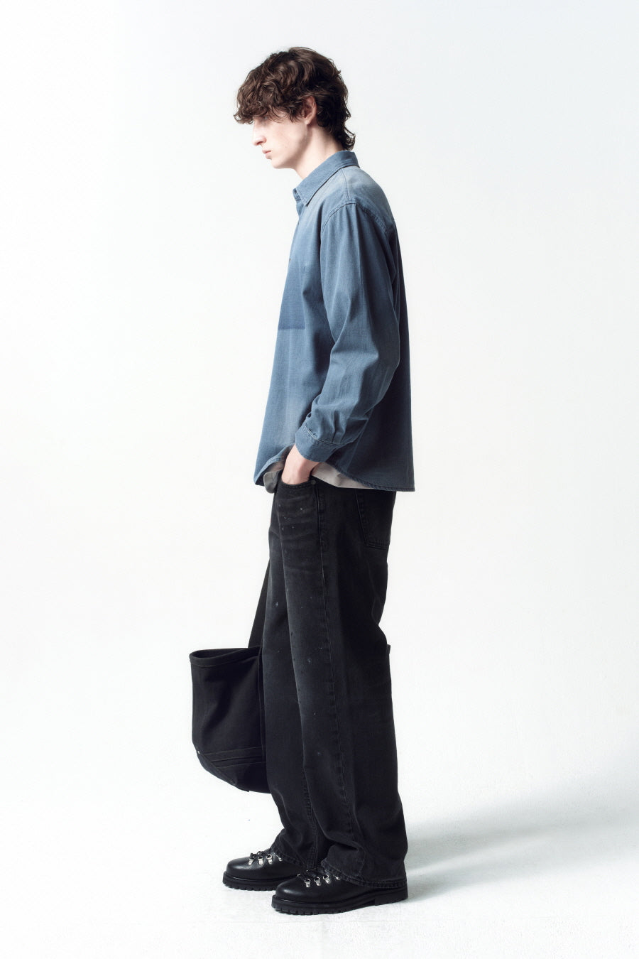 Insilence - Dirty Paint Denim Pants (Washed Black) product image 6 | TRAB K-Fashion Australia