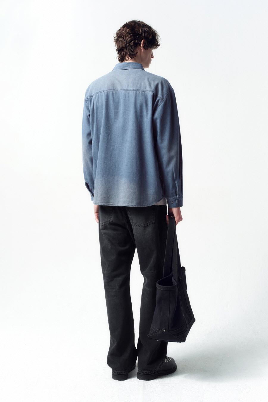 Insilence - Ghost Pocket Denim Shirt (Washed Blue) product image 4 | TRAB K-Fashion Australia