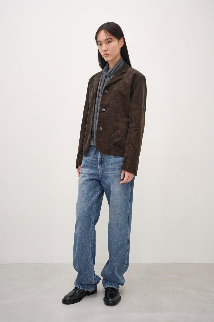 Insilence - Corduroy Single Fitted Jacket (Brown) product image 4 | TRAB K-Fashion Australia