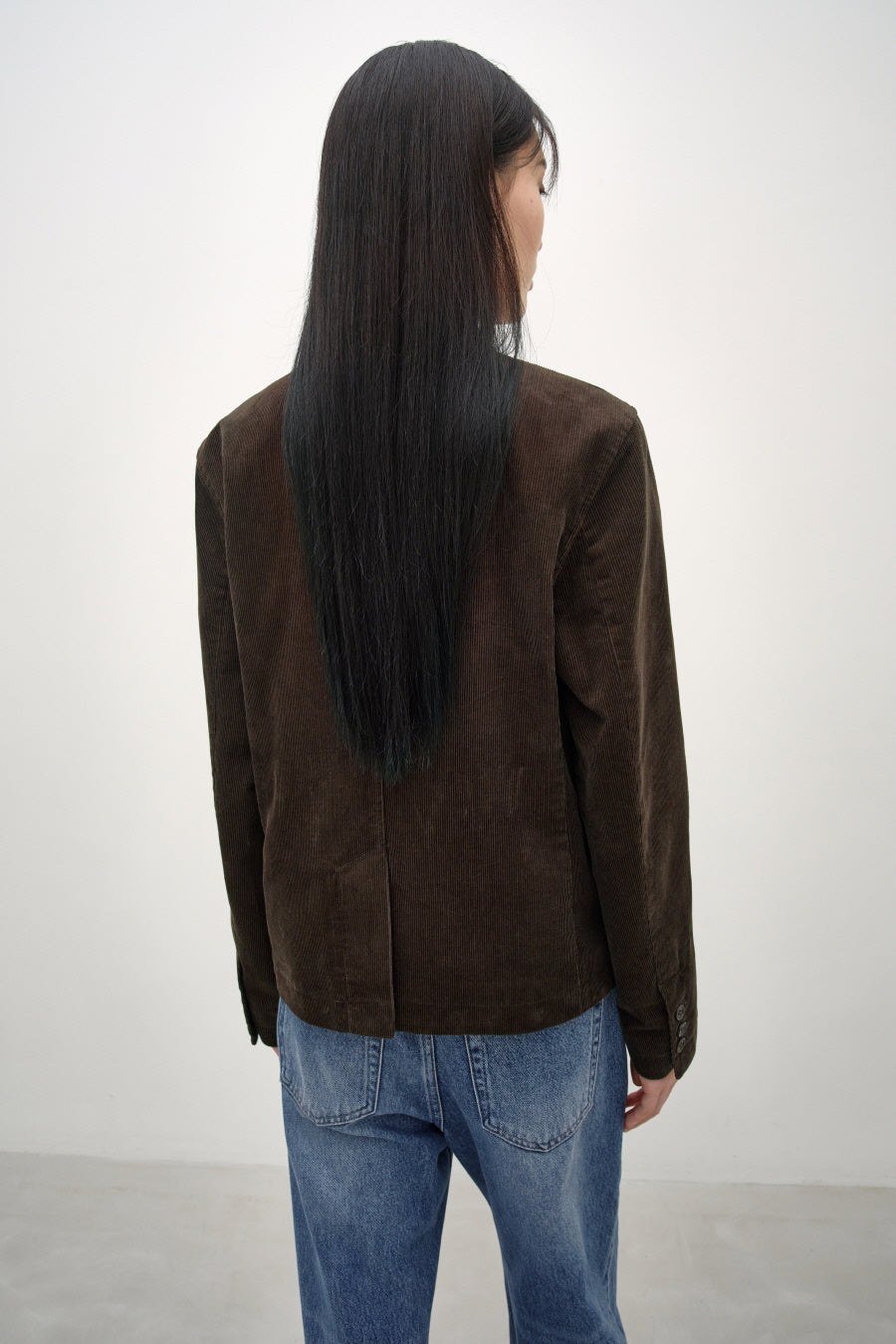 Insilence - Corduroy Single Fitted Jacket (Brown) product image 6 | TRAB K-Fashion Australia