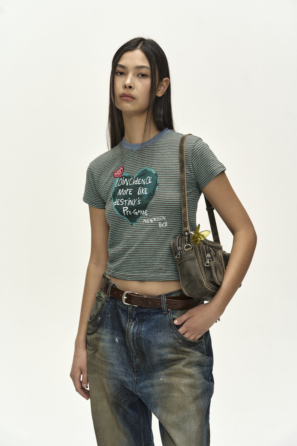 Andersson Bell - (essential) Heart Message Stripe T-Shirt (Essential) product image 4 | TRAB K-Fashion Australia