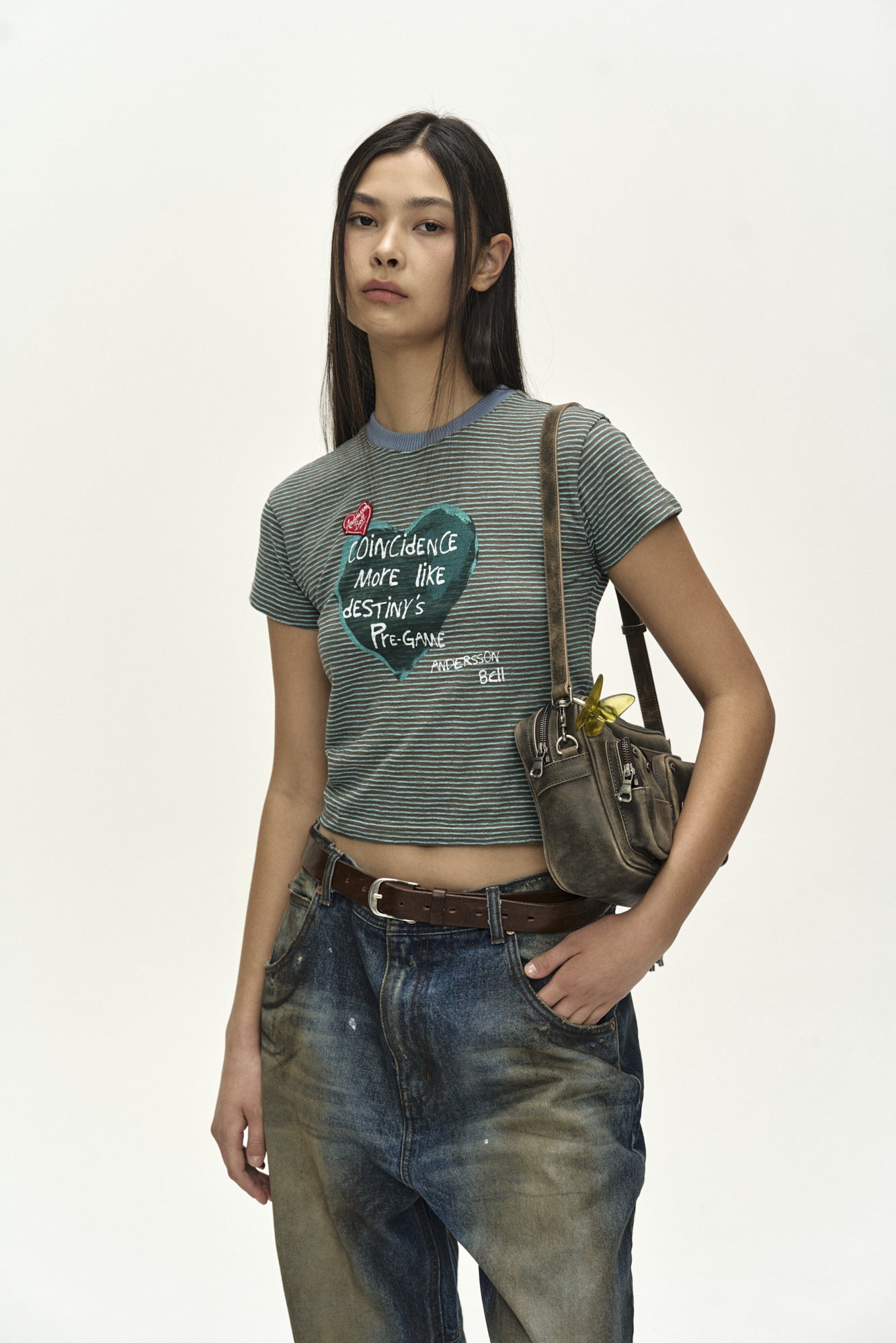 Andersson Bell - (essential) Heart Message Stripe T-Shirt (Essential) product image 4 | TRAB K-Fashion Australia