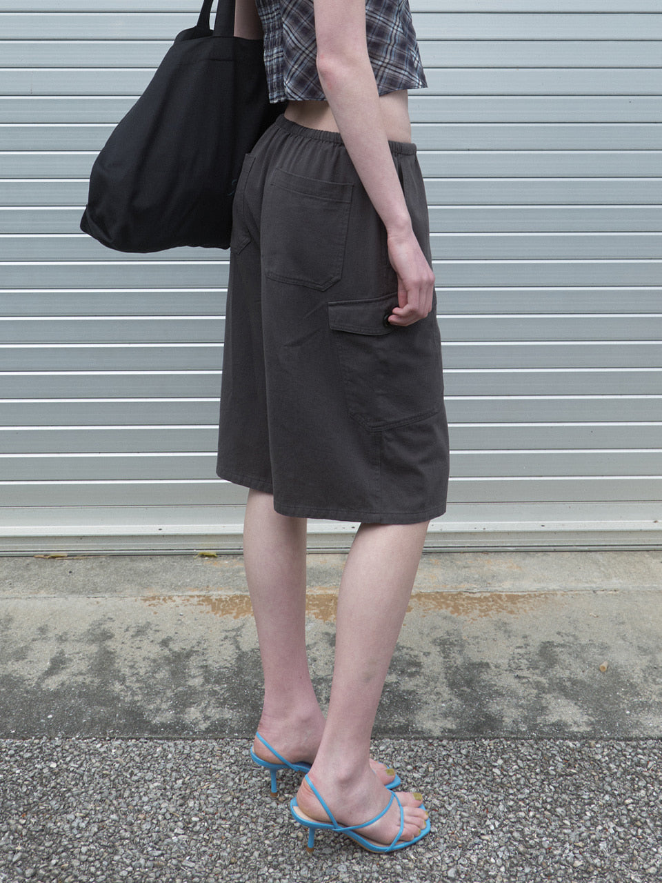 Kijun - Washed Cargo Bermuda Shorts (Charcoal) product image 2 | TRAB K-Fashion Australia