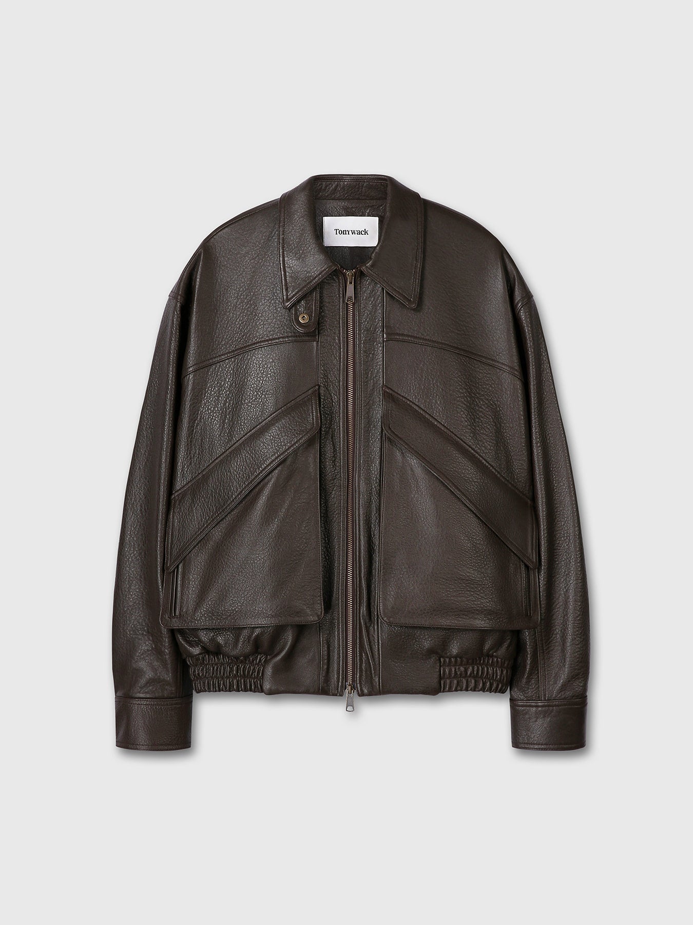 Tonywack - Lamb Leather Bomber Jacket (Dark Brown) product image 12 | TRAB K-Fashion Australia