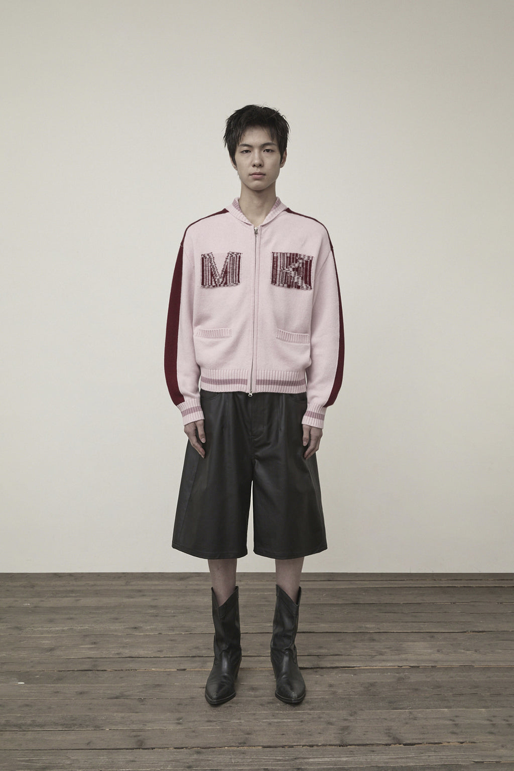 Matin Kim - Matin Kim Initial Knit Zip Up (Pink) product image 10 | TRAB K-Fashion Australia