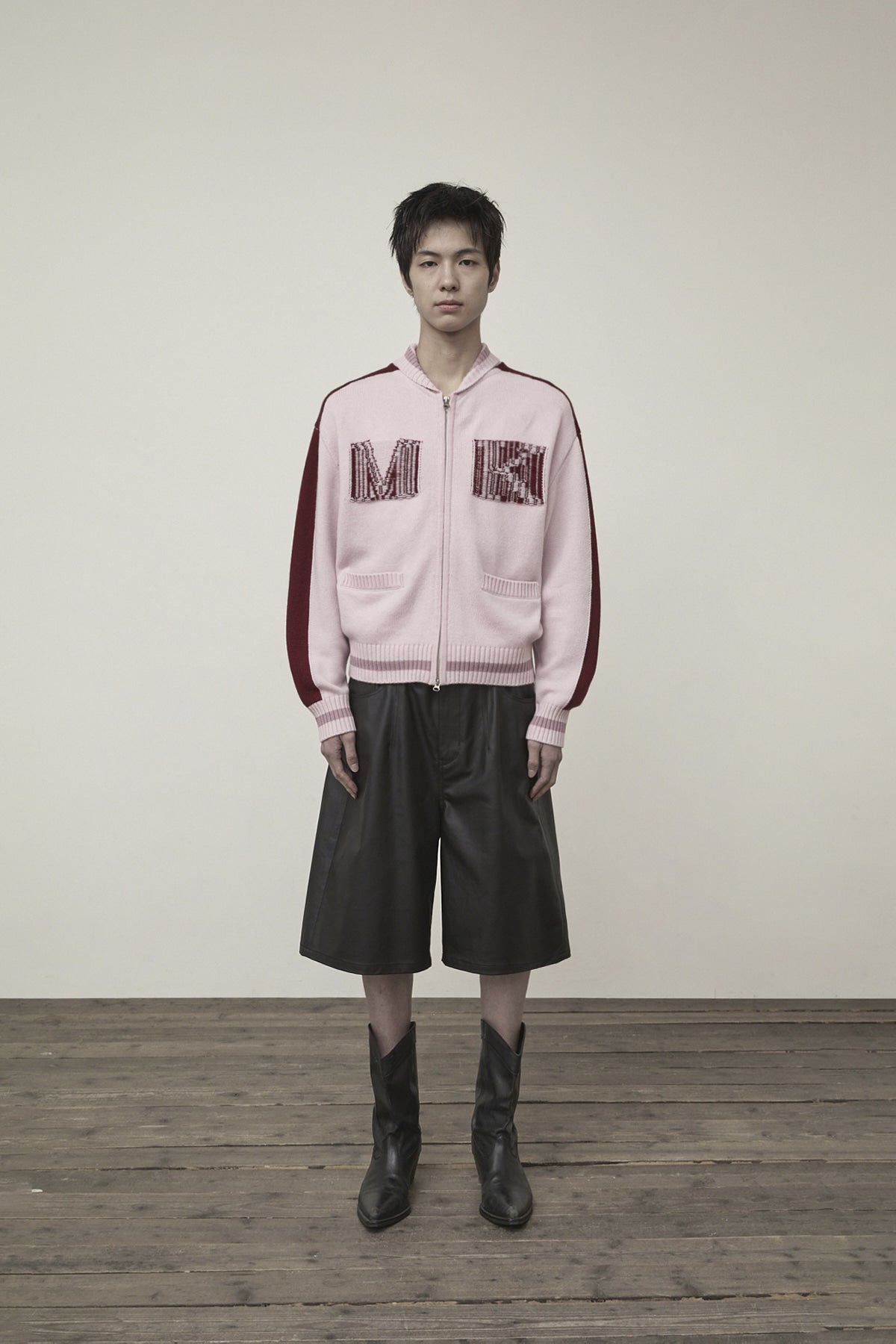 Matin Kim - Matin Kim Initial Knit Zip Up (Pink) product image 10 | TRAB K-Fashion Australia