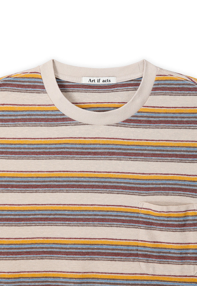 Art if acts - Linen Stripe Pocket Tee (Wood/Blue) product image 8 | TRAB K-Fashion Australia
