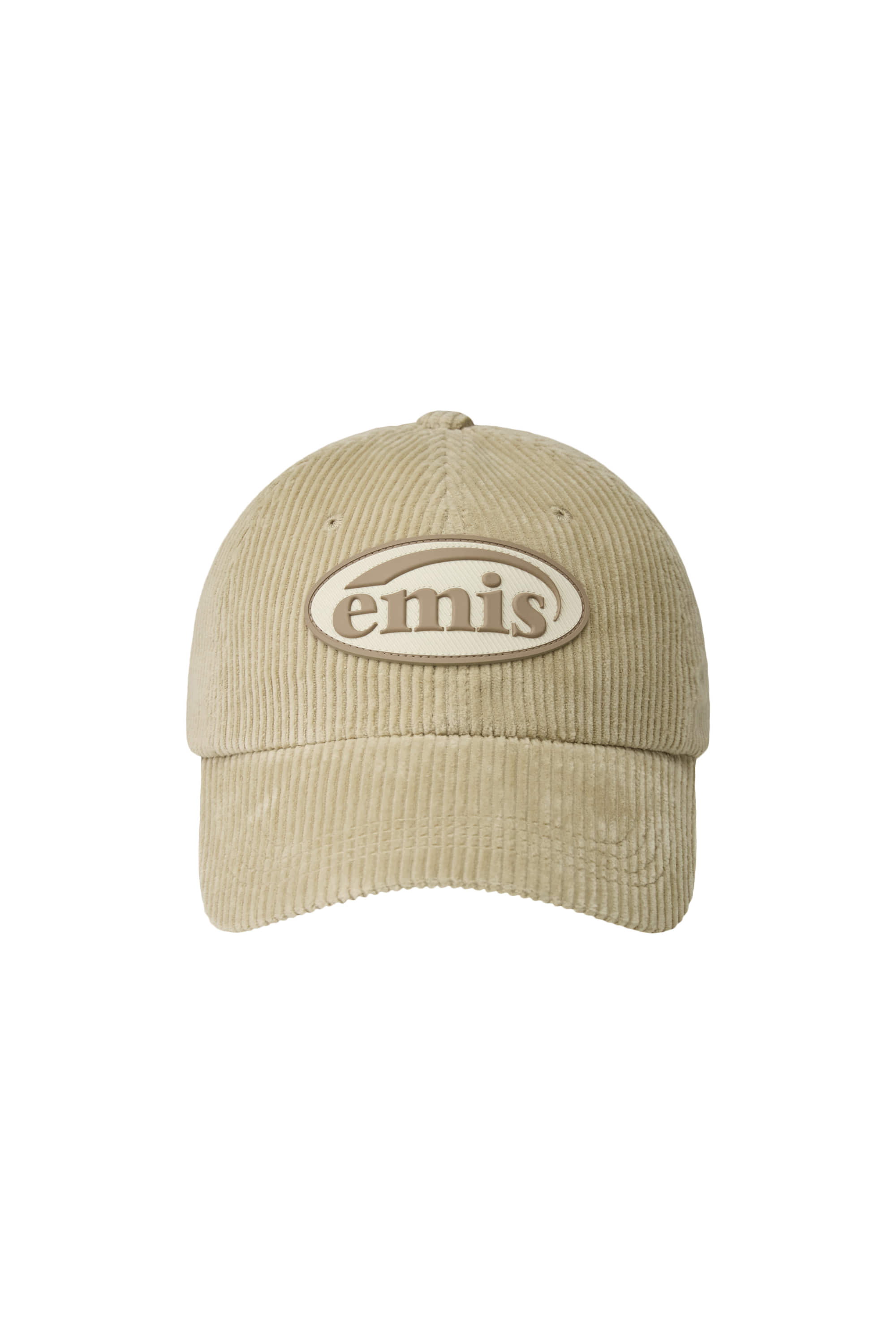 Emis - Rubber Patch Corduroy Ball Cap (Beige) product image 1 | TRAB K-Fashion Australia
