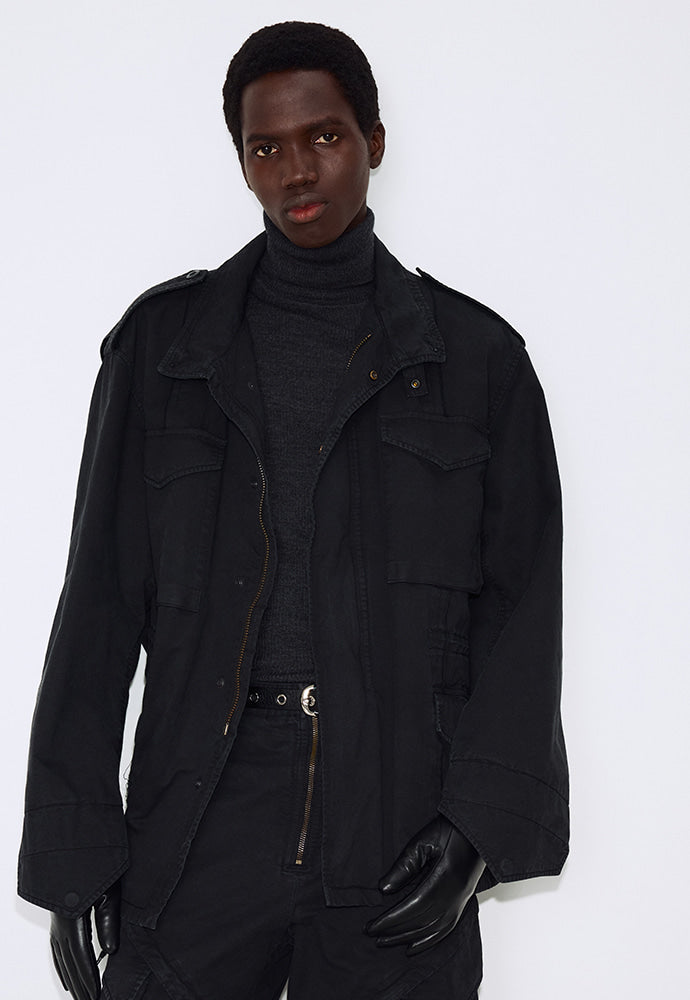 Tonywack - Garment-Dyed Gabardine Oversized Military Jacket (Carbon Pigment) product image 22 | TRAB K-Fashion Australia