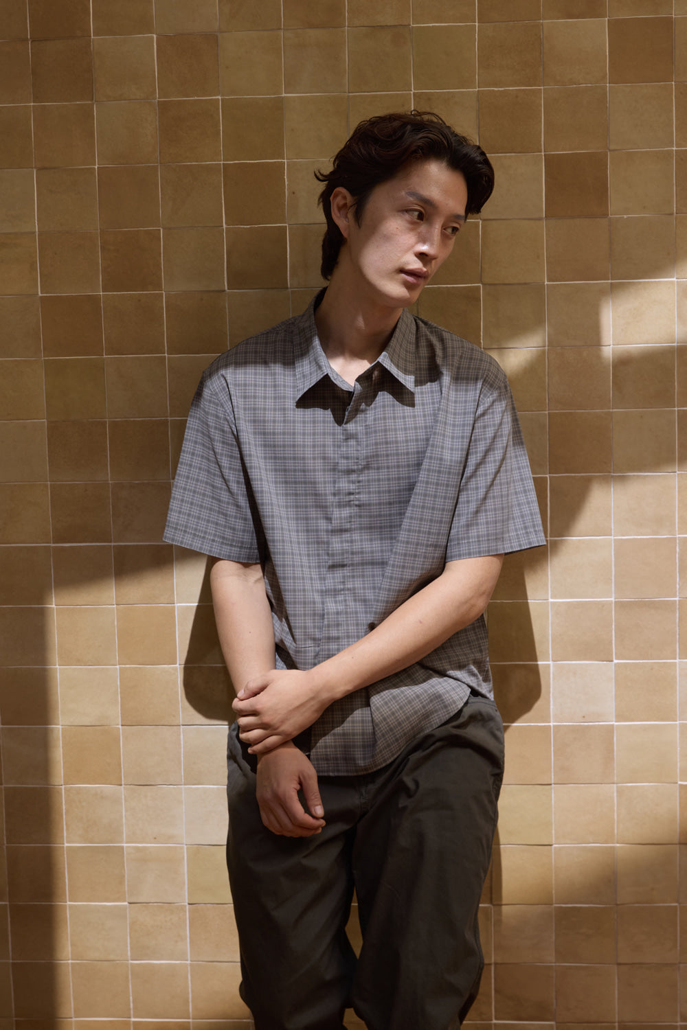 Hatchingroom - Slash Shirt Wool Check (Olive) product image 5 | TRAB K-Fashion Australia