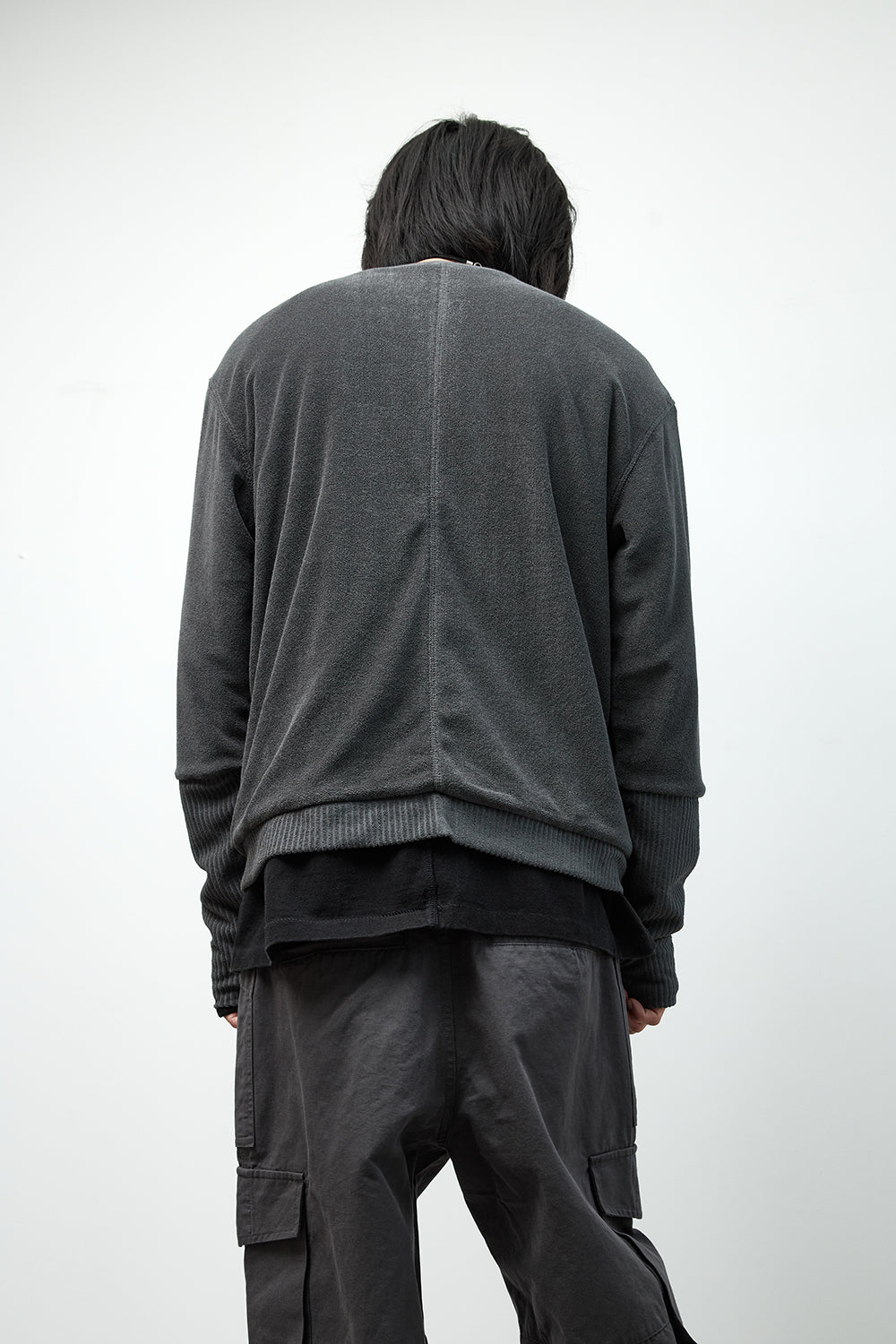 Hatchingroom - Reversible Layer Cardigan (Charcoal) product image 14 | TRAB K-Fashion Australia