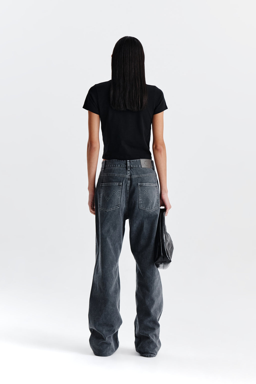 Matin Kim - Matin Reverse Patch Logo Crop Top (Black) product image 7 | TRAB K-Fashion Australia