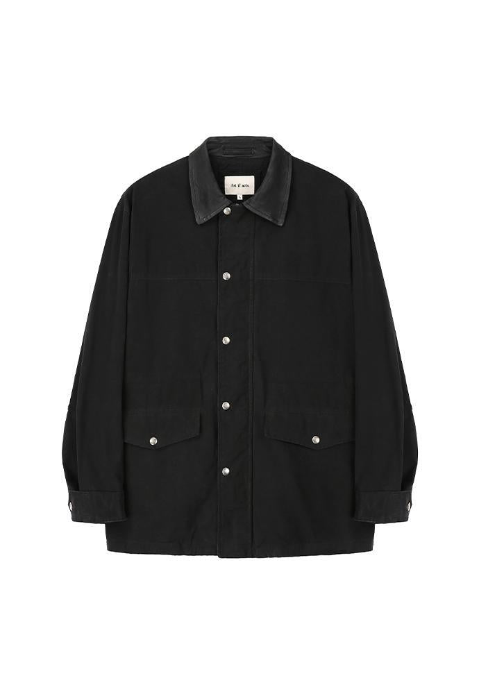 Art if acts - Leather Collar Garment Field Jacket (Faded Black) product image 9 | TRAB K-Fashion Australia