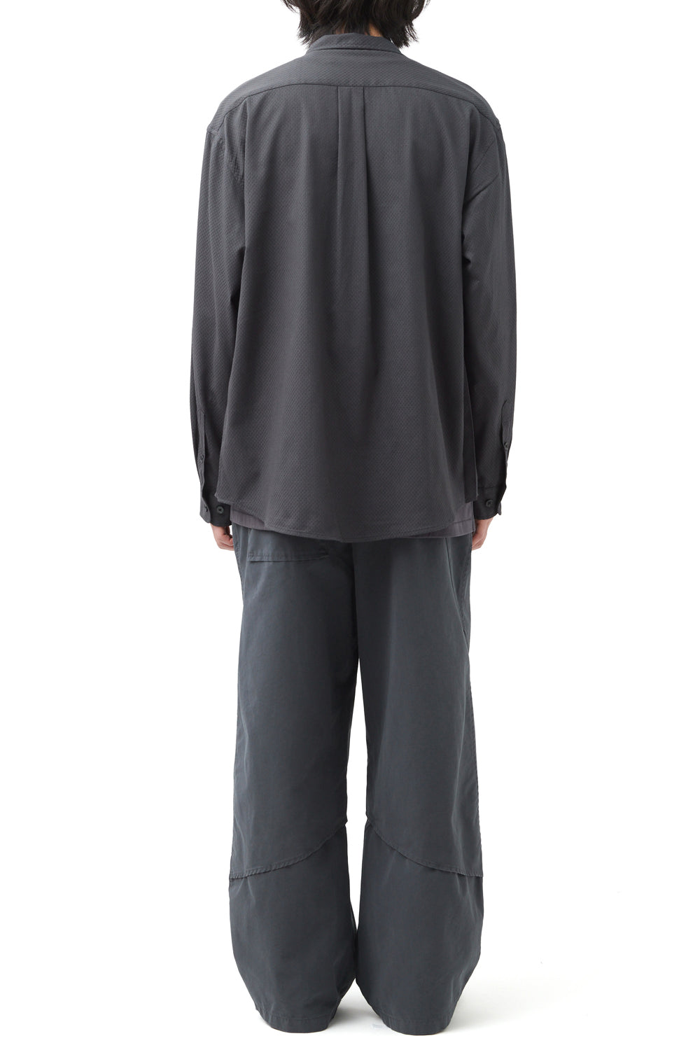 Hatchingroom - Asymmetric Double Shirt Jacquard (Charcoal) product image 6 | TRAB K-Fashion Australia