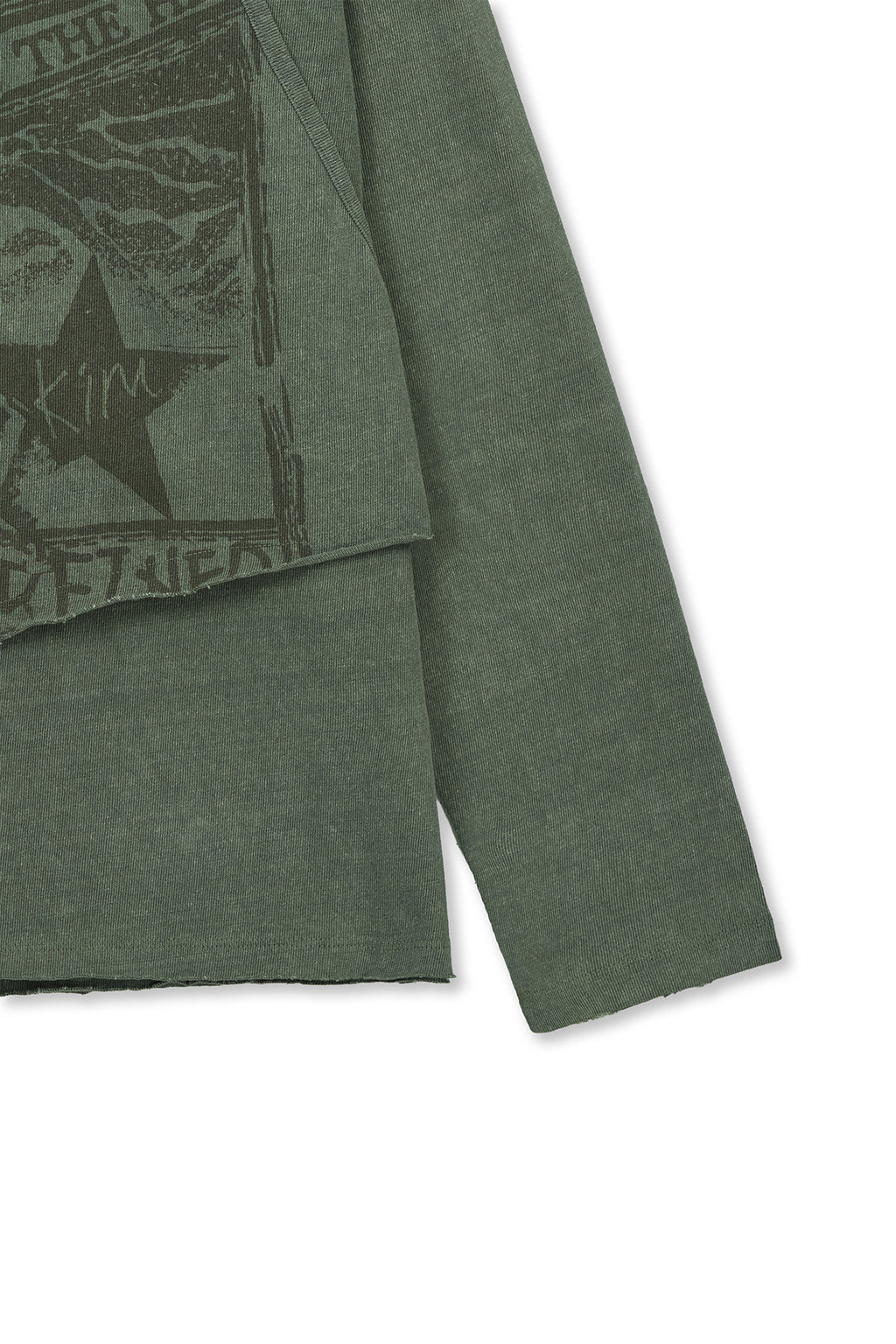 Matin Kim - Vintage Graphic Layered Top (Khaki) product image 4 | TRAB K-Fashion Australia