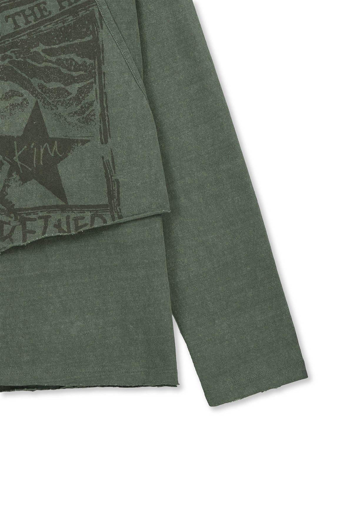 Matin Kim - Vintage Graphic Layered Top (Khaki) product image 4 | TRAB K-Fashion Australia