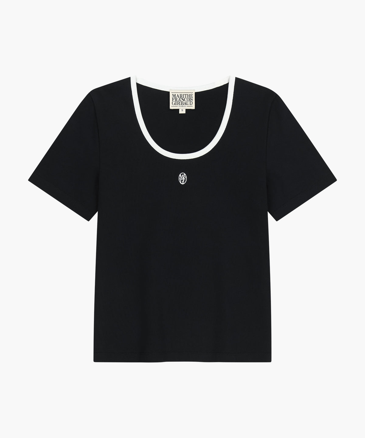 Marithe & Francois Girbaud - Deep Neck Ringer Tee (White/Black) product image 6 | TRAB K-Fashion Australia