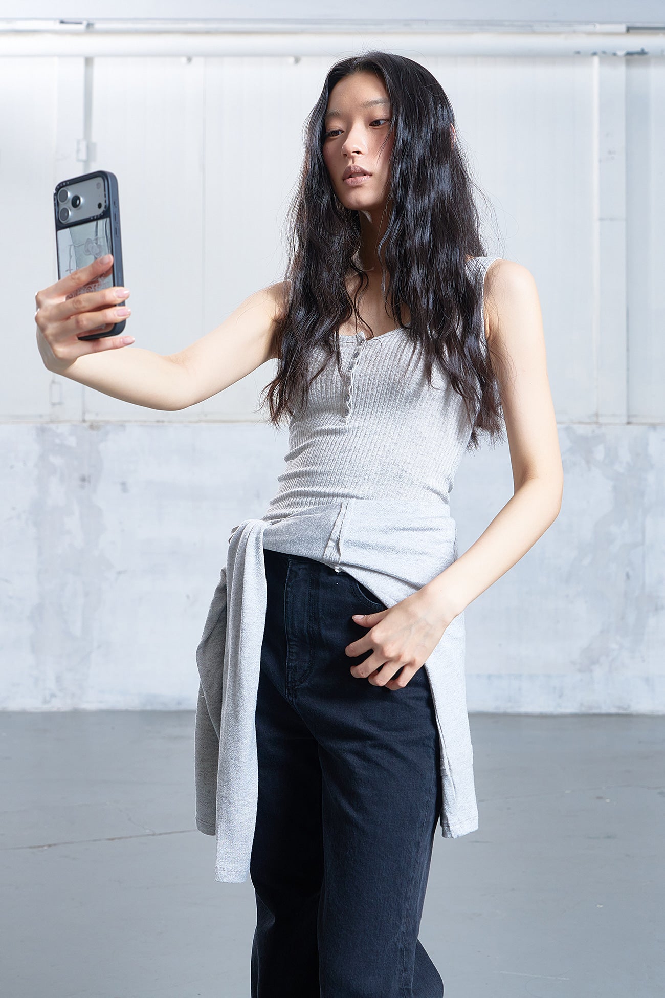 Deinet - Button Point Sleeveless (Melange Grey) product image 5 | TRAB K-Fashion Australia