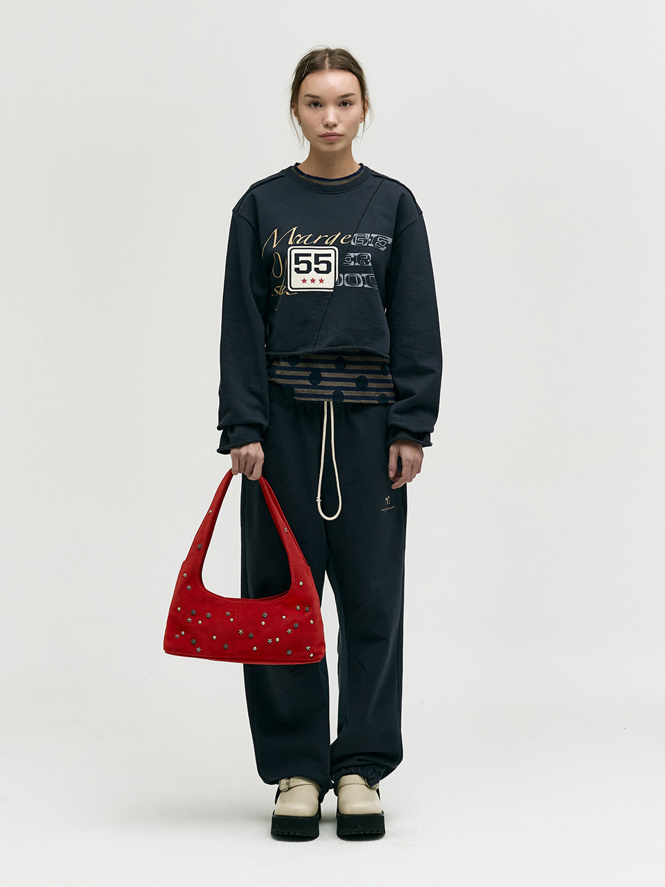 Marge Sherwood - Halter Hobo (Red Studded Suede) product image 3 | TRAB K-Fashion Australia