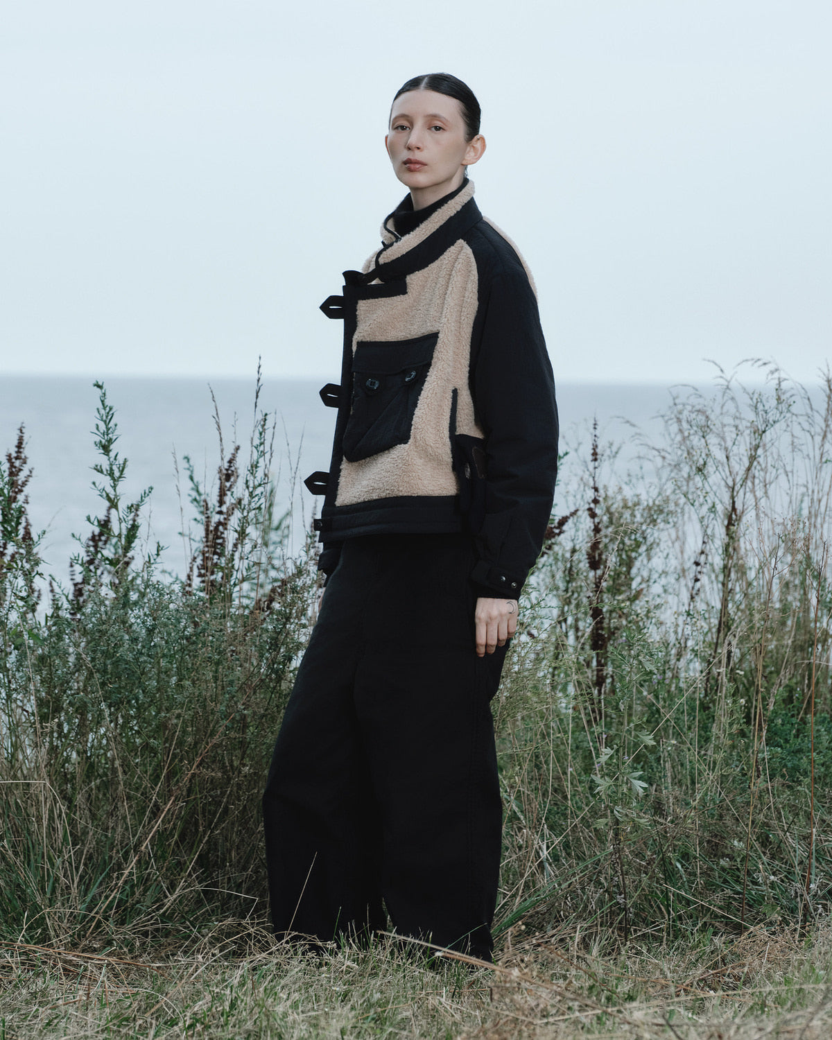 Eastlogue - Motorcycle Jacket (Black & Ecru) product image 1 | TRAB K-Fashion Australia