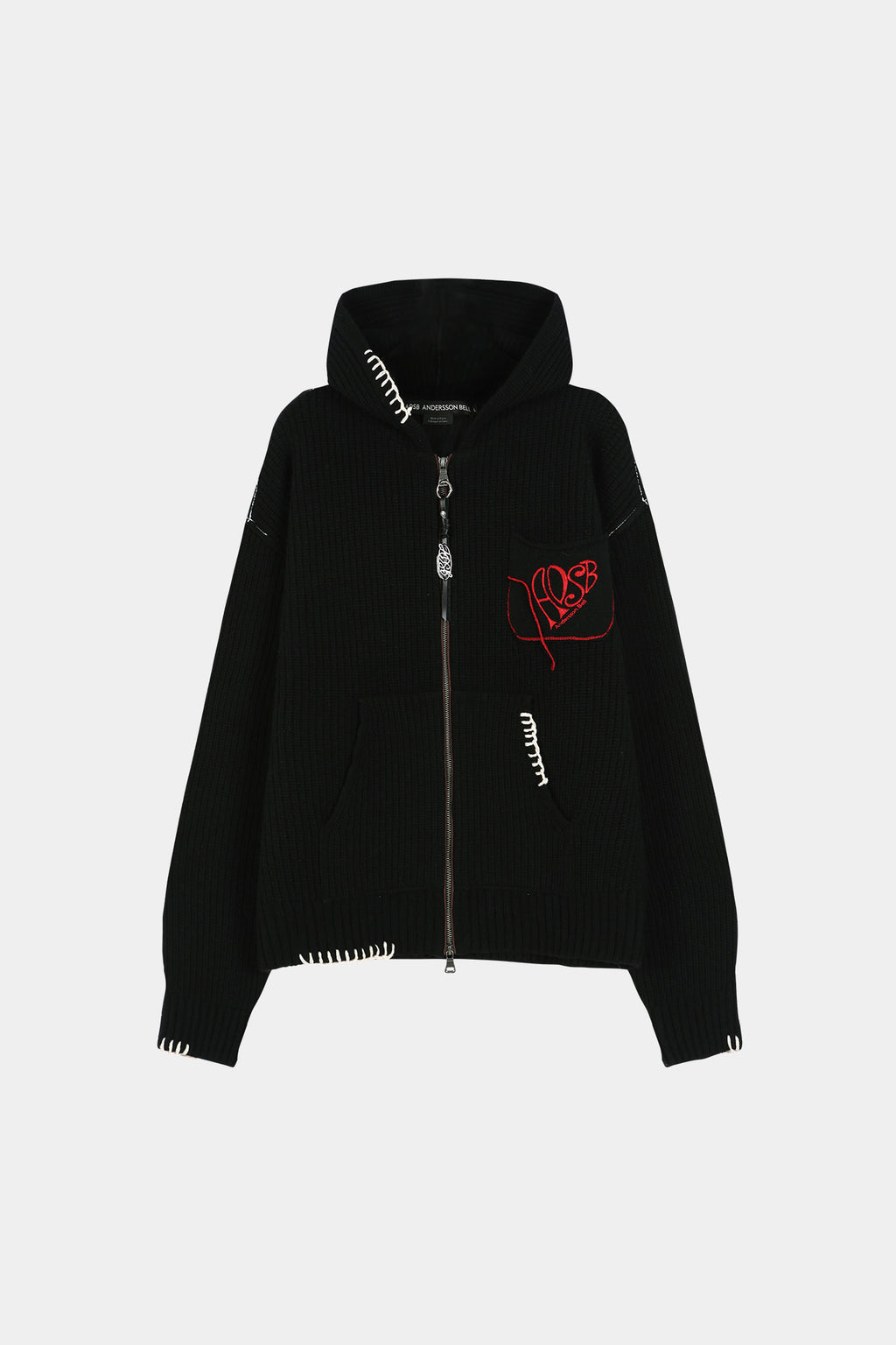 Andersson Bell - Unisex Heart Logo Hood Zip-Up Sweater (Black) product image 14 | TRAB K-Fashion Australia