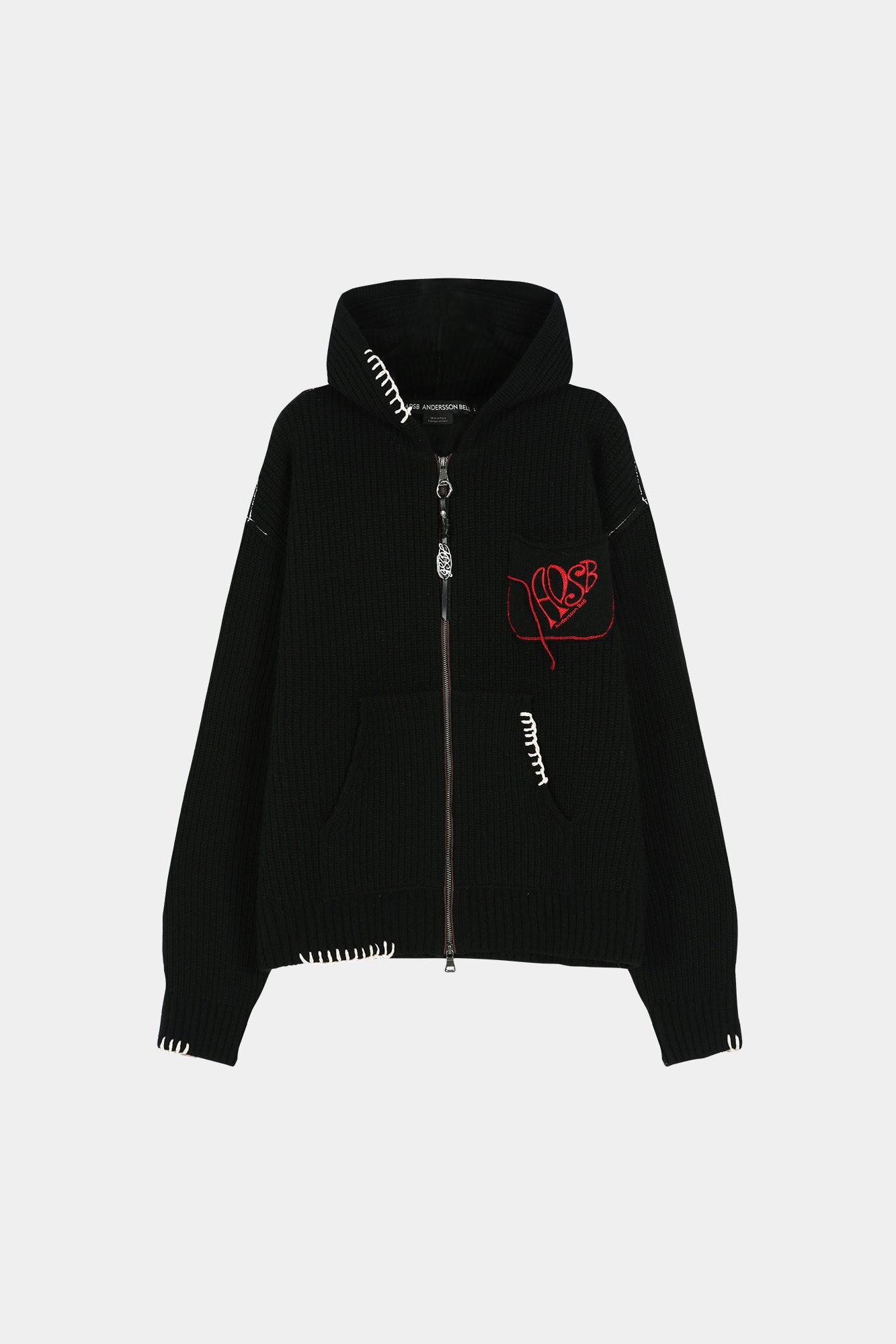 Andersson Bell - Unisex Heart Logo Hood Zip-Up Sweater (Black) product image 14 | TRAB K-Fashion Australia