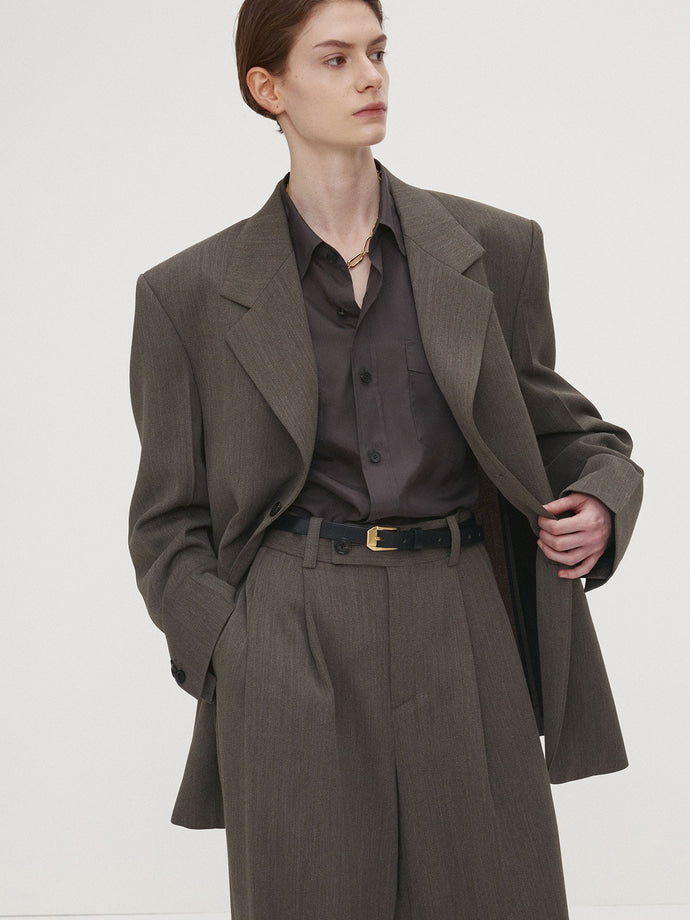Tonywack - Light Wool Relaxed Tailored Jacket (Beige Taupe) product image 3 | TRAB K-Fashion Australia