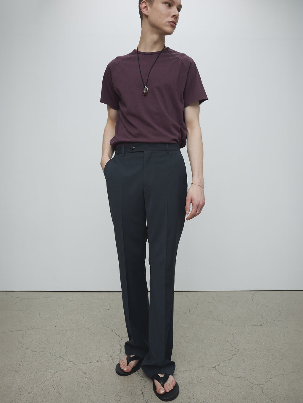 Tonywack - Raw Edge Washed T-Shirt (Burgundy) product image 4 | TRAB K-Fashion Australia