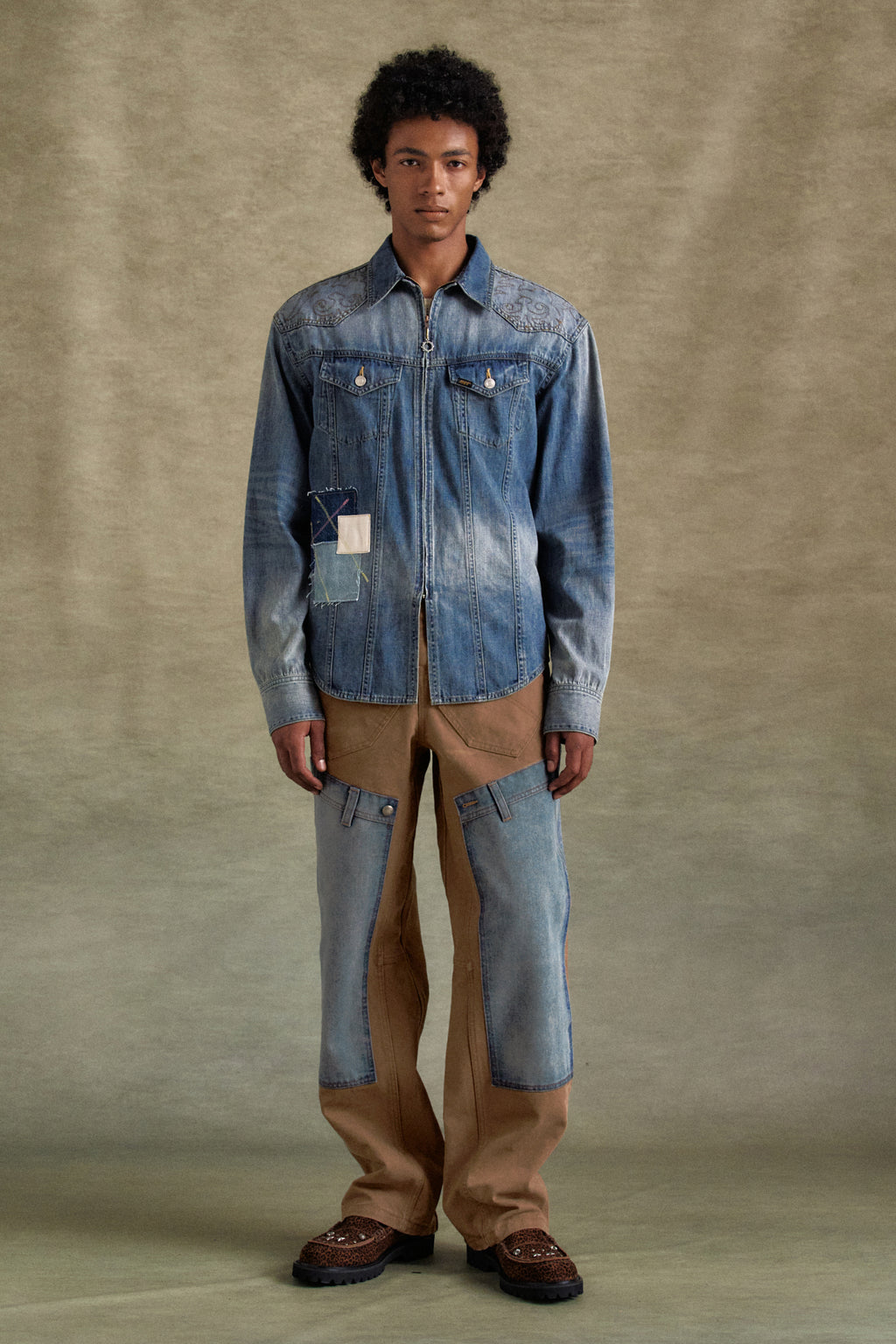 Andersson Bell - Unisex Re-Make Carpenter Jeans (Brown/Blue) product image 3 | TRAB K-Fashion Australia