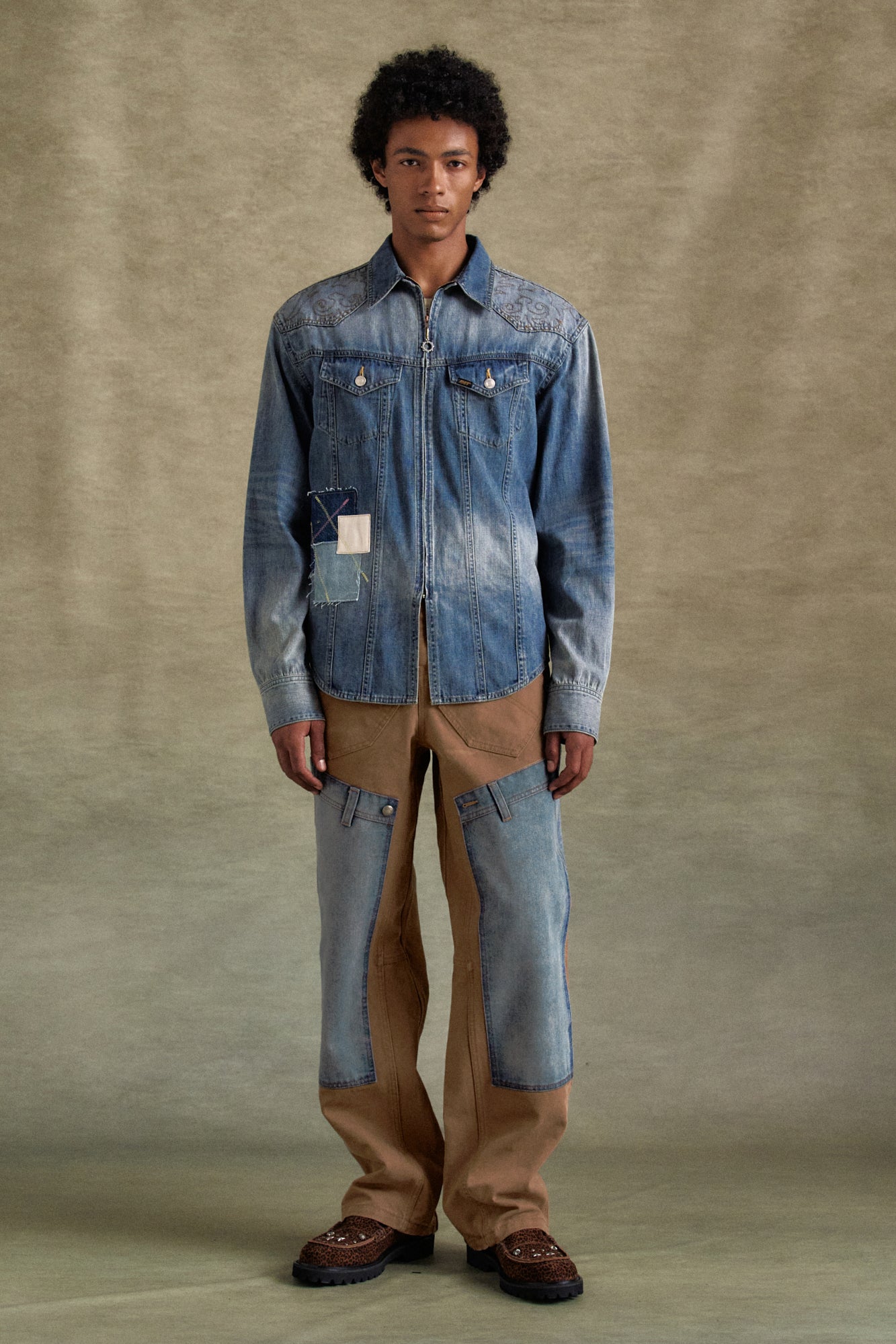 Andersson Bell - Unisex Re-Make Carpenter Jeans (Brown/Blue) product image 3 | TRAB K-Fashion Australia