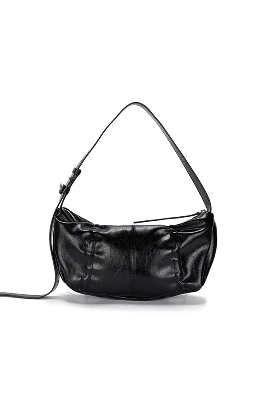 Matin Kim - Half Shirring Ribbon Round Bag (Black) product image 2 | TRAB K-Fashion Australia