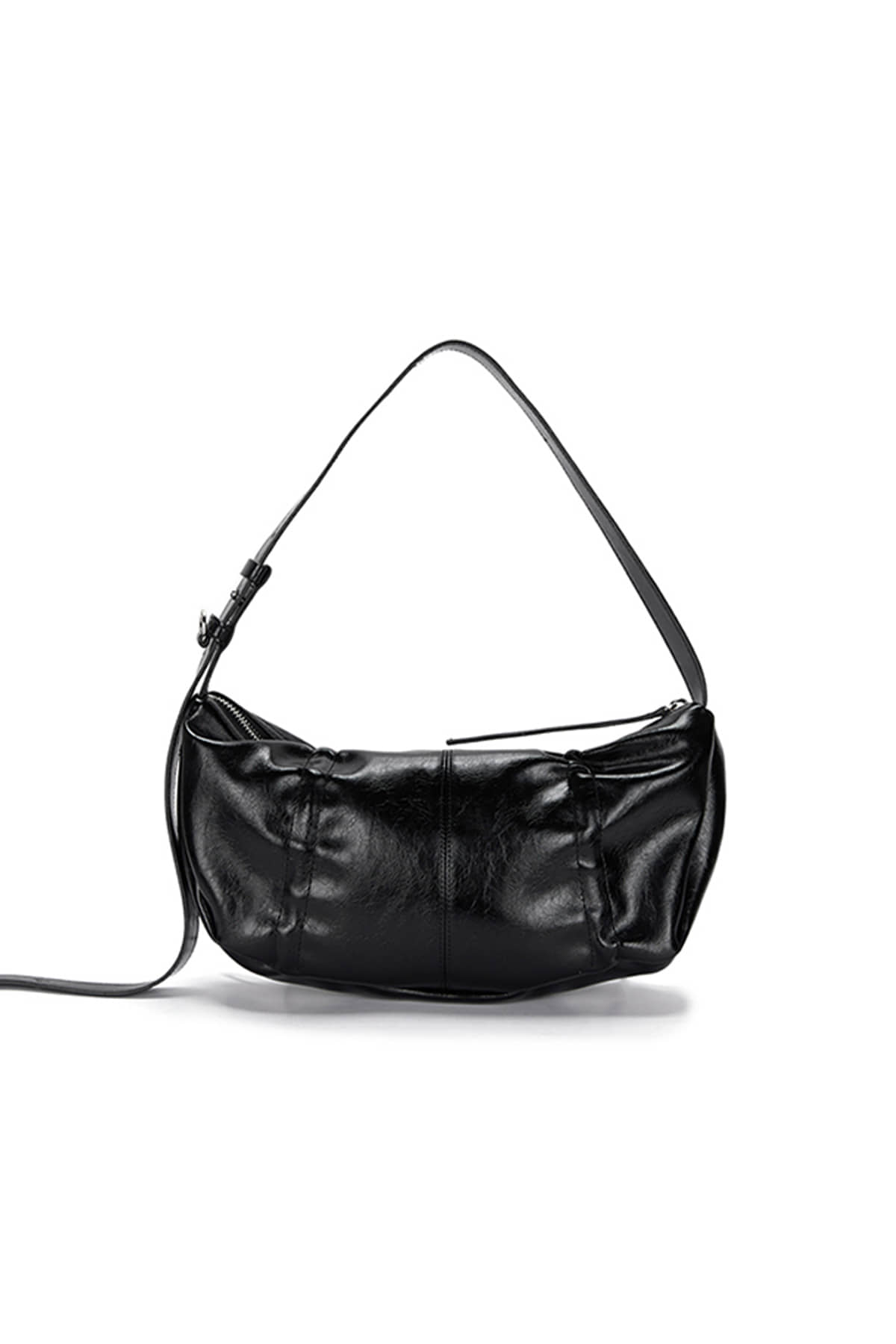 Matin Kim - Half Shirring Ribbon Round Bag (Black) product image 2 | TRAB K-Fashion Australia