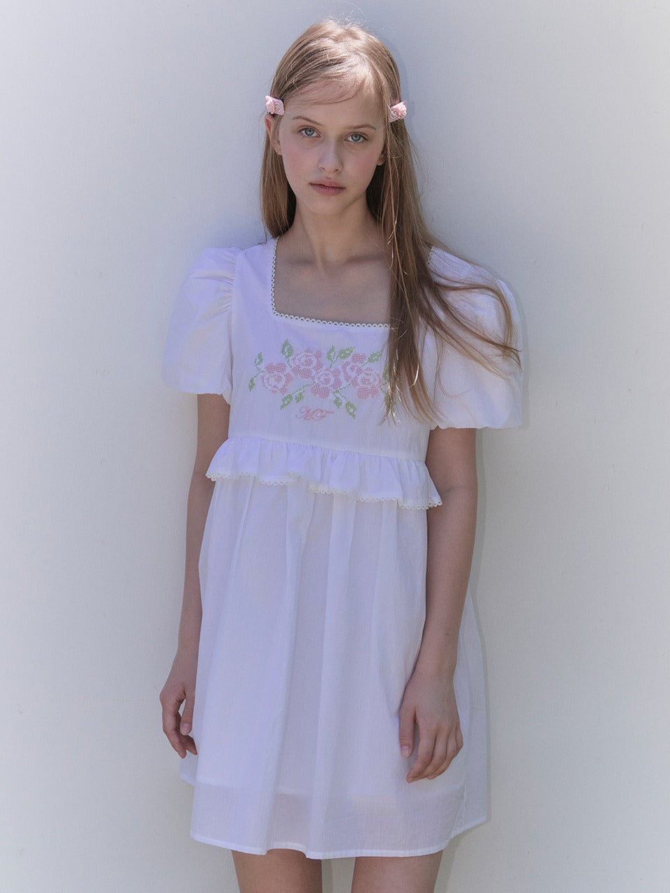Margarin Fingers - Rose Babydoll One Piece (White) product image 1 | TRAB K-Fashion Australia