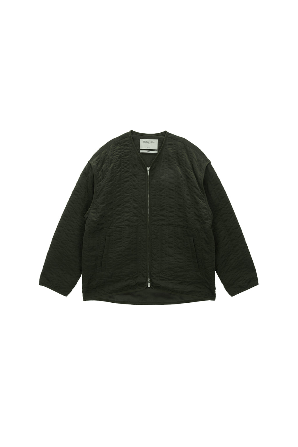 Matin Kim - Warm Up Quilting Jumper (Khaki) product image 1 | TRAB K-Fashion Australia