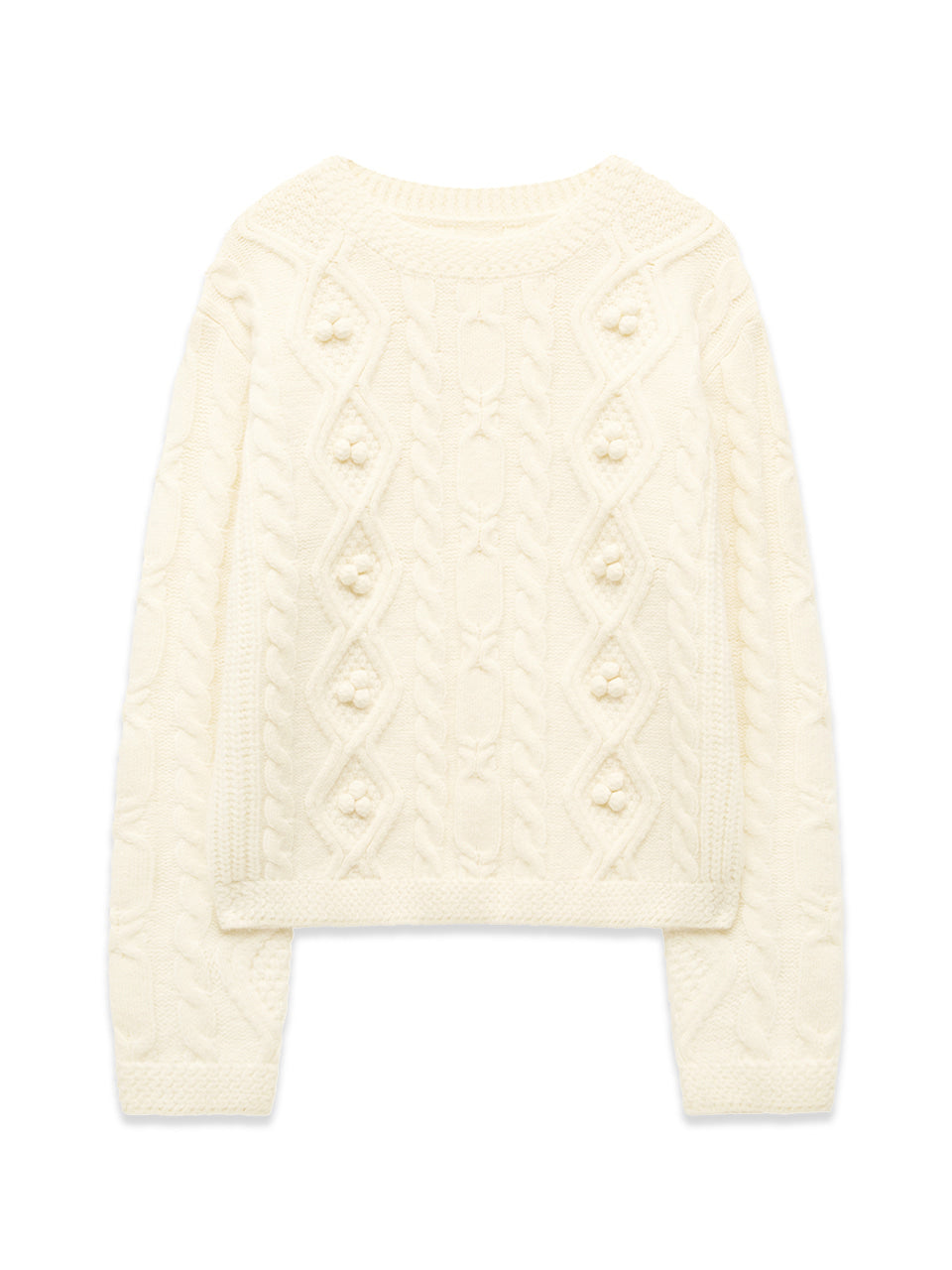 Margarin Fingers - Argyle Pompom Knit (Ivory) product image 2 | TRAB K-Fashion Australia
